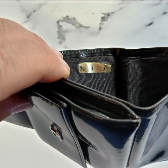 Chanel Patent Leather Black Trifold Compact Wallet - Picture 12 of 14